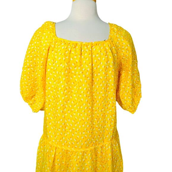 SOLID AND STRIPED PEASANT DRESS - DITSY FLORAL Size Large NWOT - Picture 4 of 9